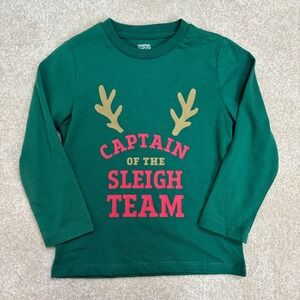 Harper Canyon Kids Christmas Captain of the Sleigh Team Green Long Sleeve Sz 3T‎